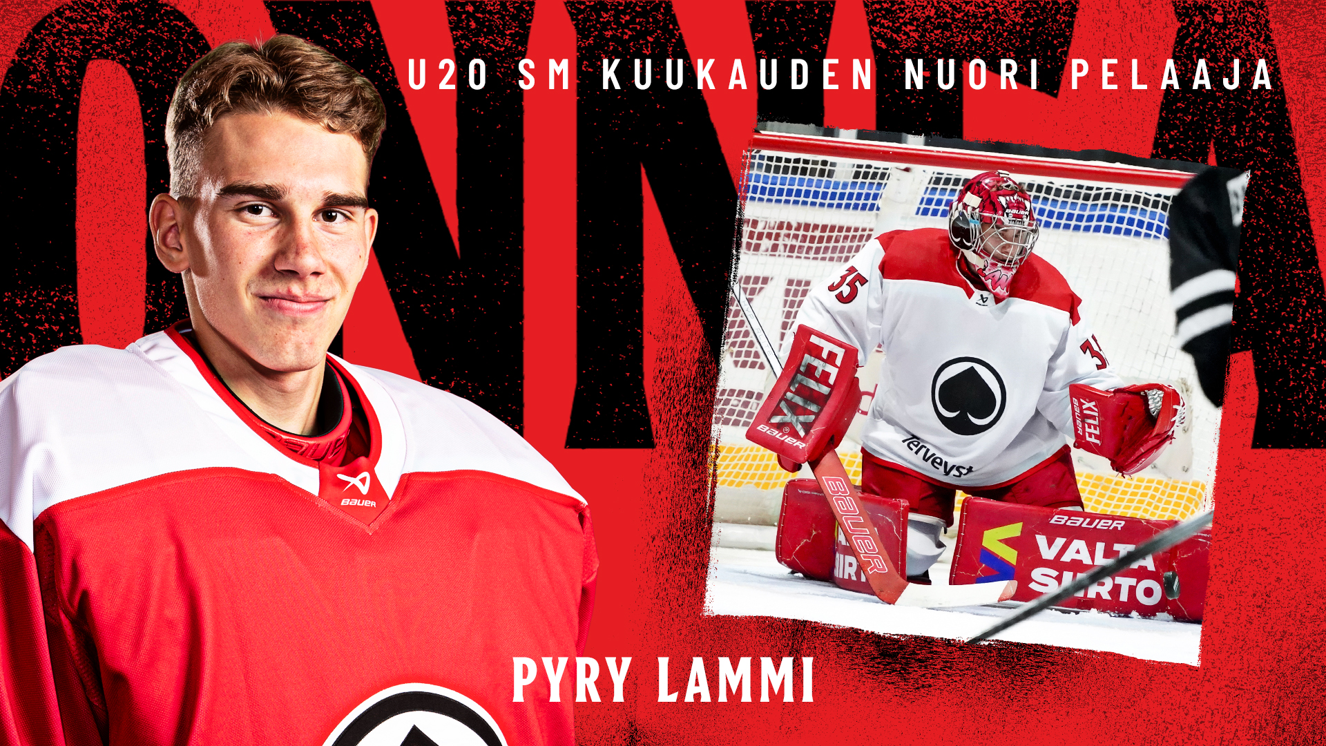 Pyry Lammi valittiin U20 SM-sarjan kuukauden nuoreksi pelaajaksi