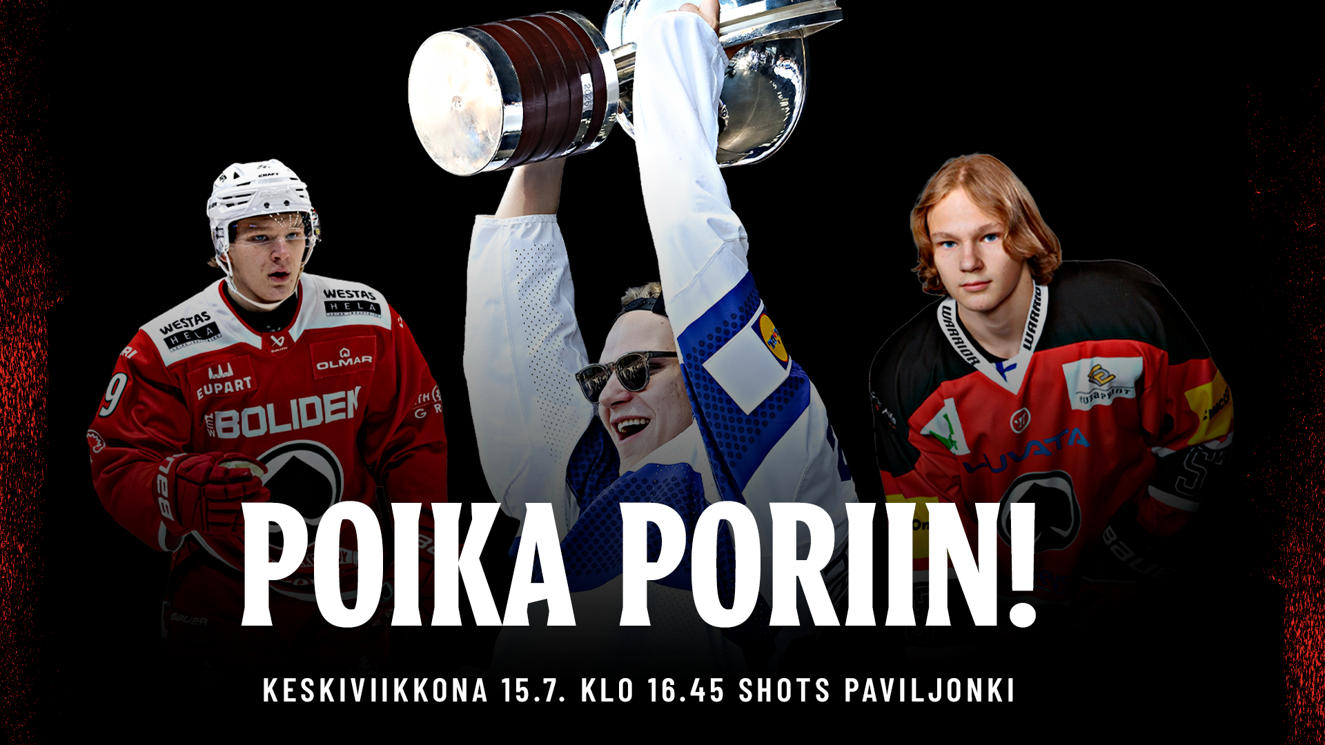 Lenni Hämeenaho saapuu maailmanmestaruuspokaalin kanssa Shots Paviljonkiin